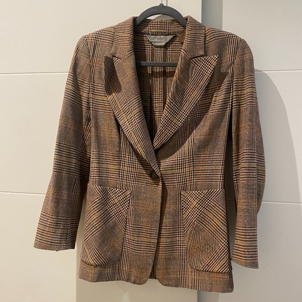 SportMax Brown Plaid Blazer